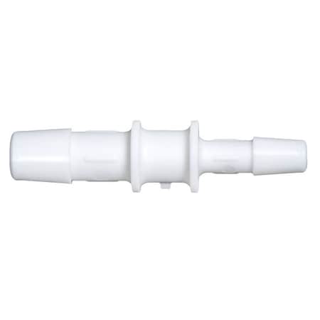 Cole Parmer Hose Barb Fitting, Straight Reducer, White Nylon, Cleanroom, 1/4in IDx1/8in ID; 10PK C4-2MN-QC